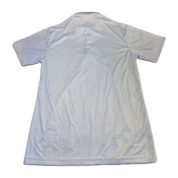 NWT Collars & Co Mens S Dress Collar Polo Shirt Light Blue Geo Pattern - Picture 3 of 7